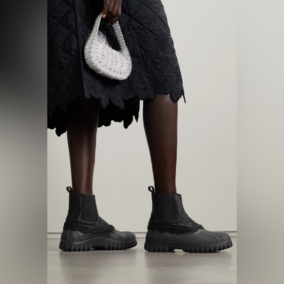 Diemme x Cecilie Bahnsen Julian Scalloped Quilted Silk And Rubber Chelsea Boots - Picture 1 of 14